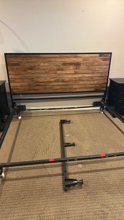 King size headboard & box spring, frame