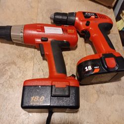 Pair Of 18 Volt Cordless Drill Drivers (Craftsman & Skil)