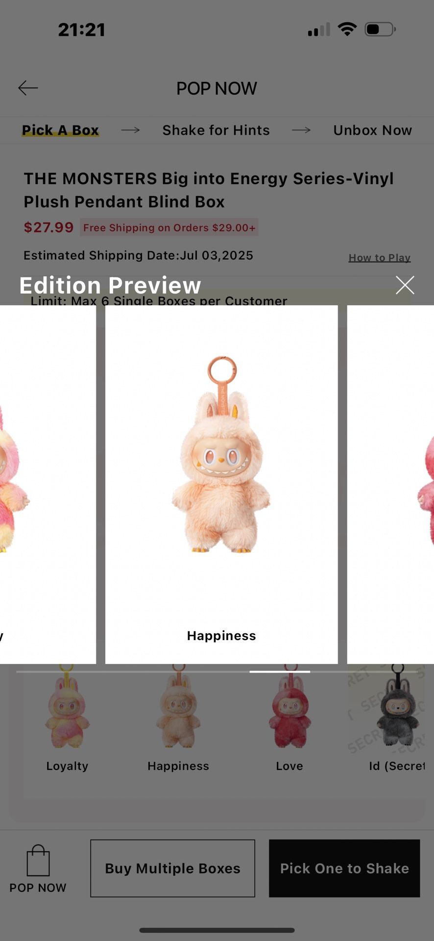 Labubu Happiness Volume 3 Big Into Energy