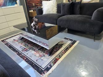 COFFEE TABLE MIRROR BLACK 47”