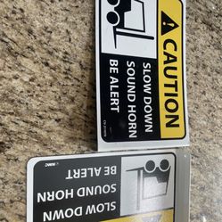 Pair Of Double Sided Caution Forklift Signs Each $15 