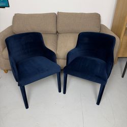 2 Article "Harris" Velvet Dining Armchairs