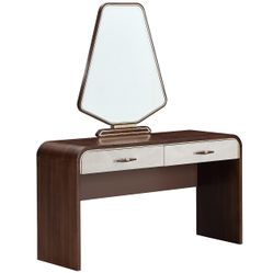 Houston Walnut Vanity Table with Mirror