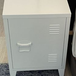 Modern White Metal Nightstand / Bedside Tables X 2