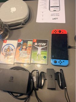 NINTENDO SWITCH OLED WITH 3 GAMES + 2 DIGITAL GAMES