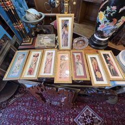 Eight Victorian print ladies