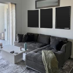 Grey L Couch Sectional Sofa