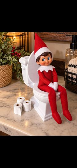 Elf on the Shelf Mini Toilet with Toilet Paper Scene (Elf is NOT included)