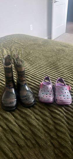 Rain Boot And Crocs.