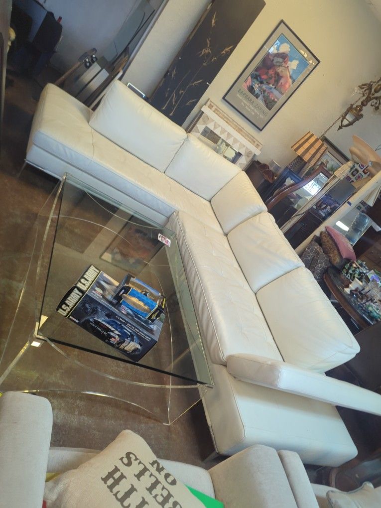 White Sectional Leather Sofa