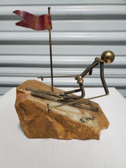 Ski Sculpture, John Demott, 1970s, Signed