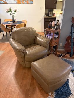 Oversized Comfy Armchair with Matching Ottoman