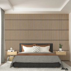 Artika Sonolok Sound-Absorbing Slatted Panel Kit - Oak and Black