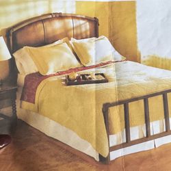 Queen Size Bed frame Leather And Iron 