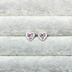 Alexandrite & Sapphire Heart Earrings