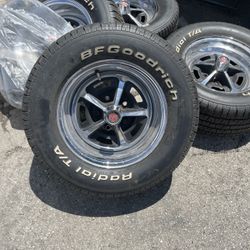14 Letter Wall Tires BG Goodrich 500 Magnum Wheels Chrome 5X120 