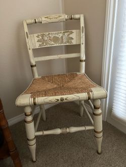 Vintage L Hitchcock Woven Rush harvest side chair