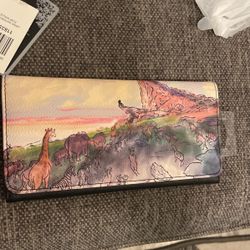 New Loungefly Wallet Lion King Pride Rock Watercolour Flap  — Disney Simba
