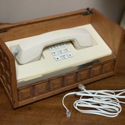 Antique Landline Telephone In Decorative Box 