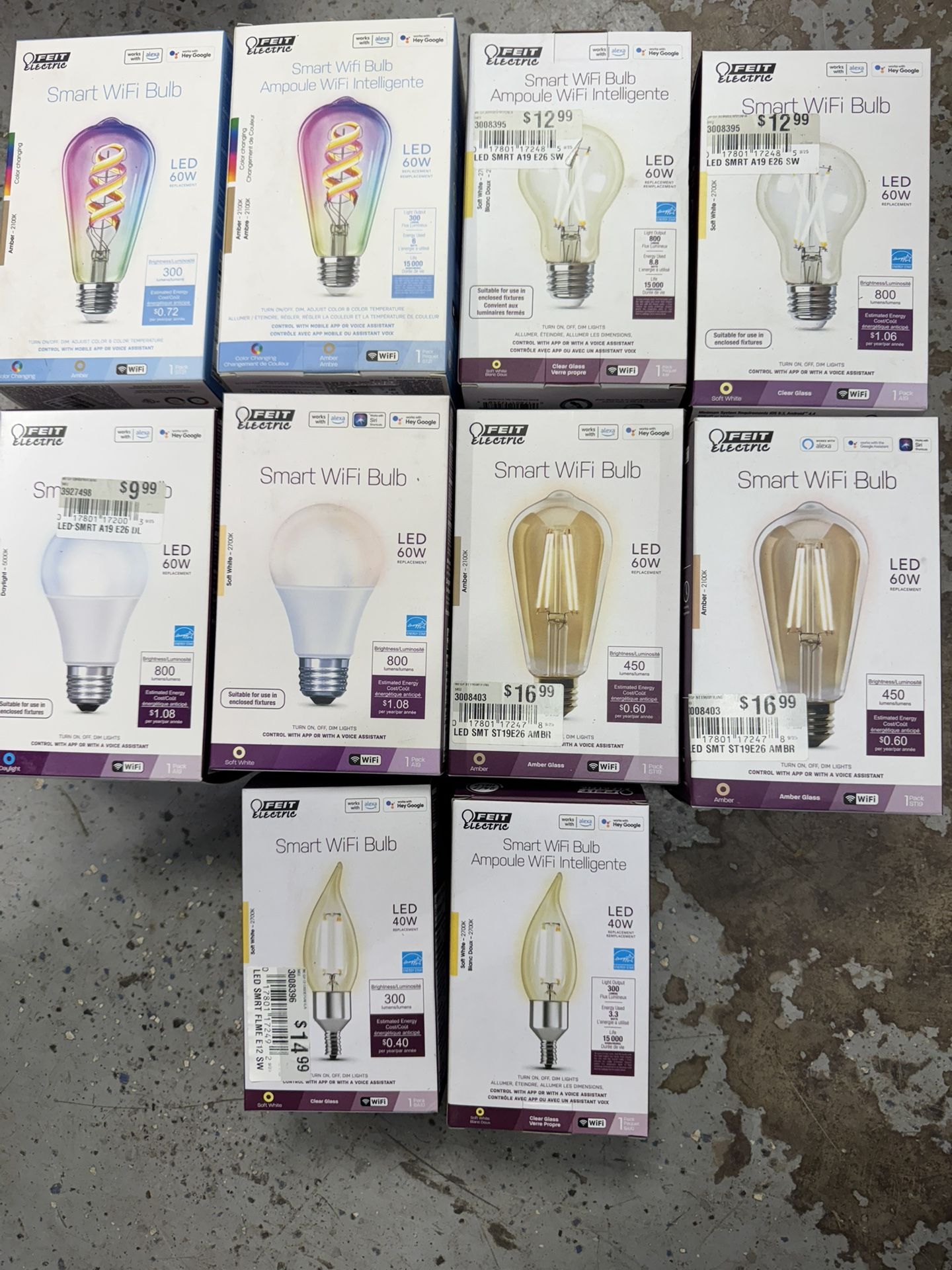 Feit Electric Smart WiFi LED Bulb Lot. $25 Takes All. Must Pickup