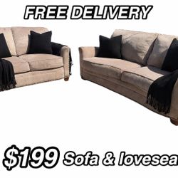 GOOD CONDITION FREE DELIVERY $199 SOFA SET COUCHES 