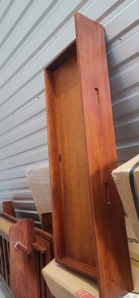 Cherry Wood Under Bed Storage Drawer (w/ Wheels)