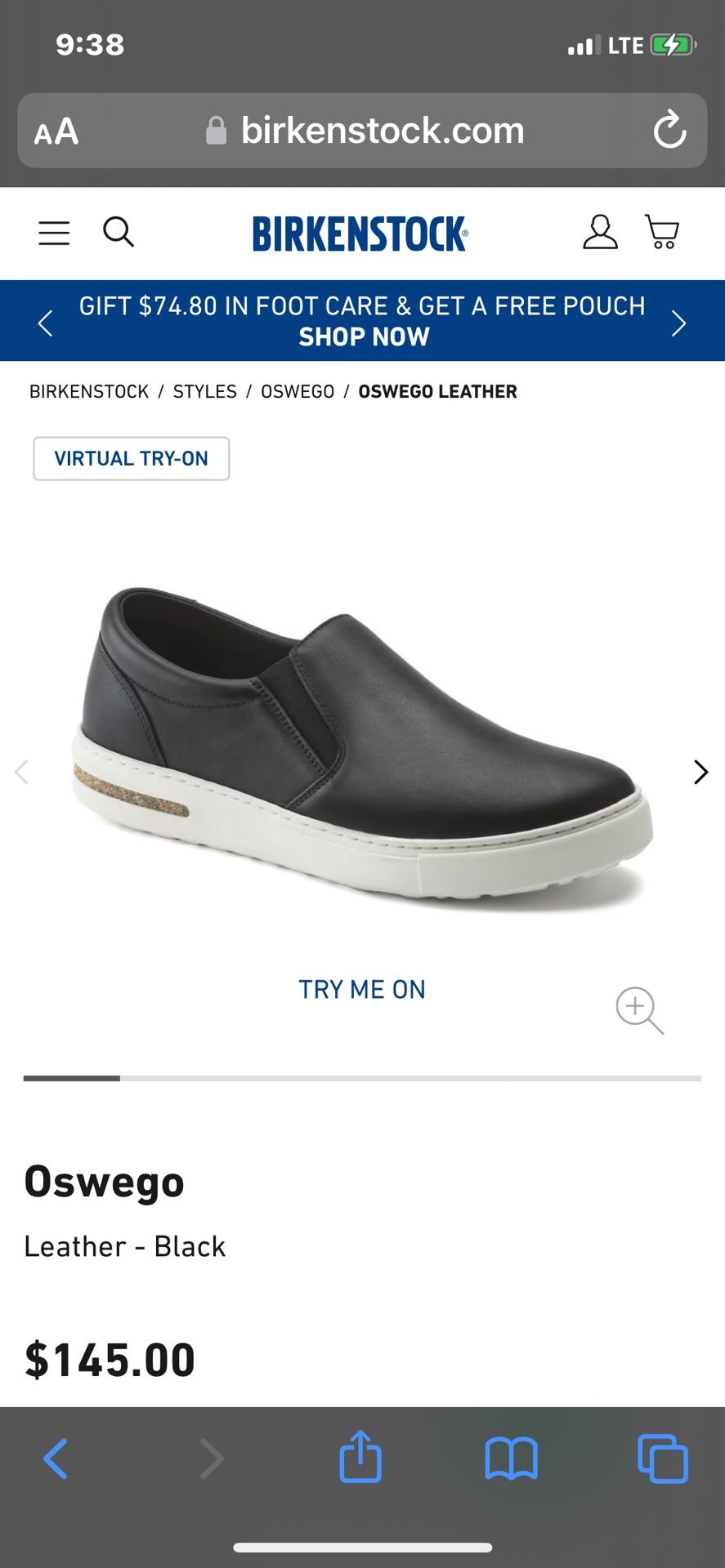 Birkenstock Oswego Black Leather Women’s 37