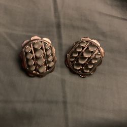 Blue Silver clip on earrings