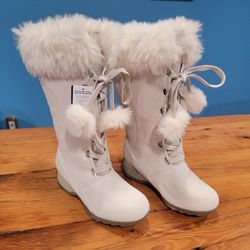 Sporto Lila Leather Faux Fur Boots Winter White Women's Size 7 Wide