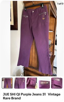 Vintage JUE SHI QI brand size 31 purple pants