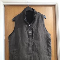 Men's Vest Brown XL Vegan Suede Leather Jacket Chaleco 