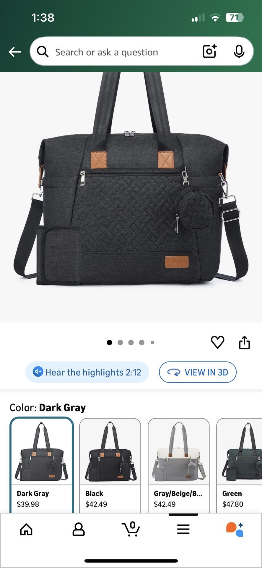 New Large Baby Tote Bag. Diaper Bag