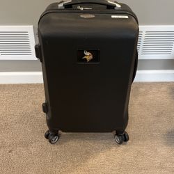 New Vikings Black Suitcase On Wheels 