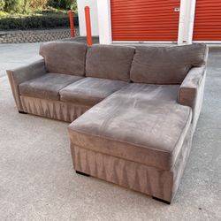 Gray Sectional Couch Pull Out Bed Right Side Chaise Living Spaces 