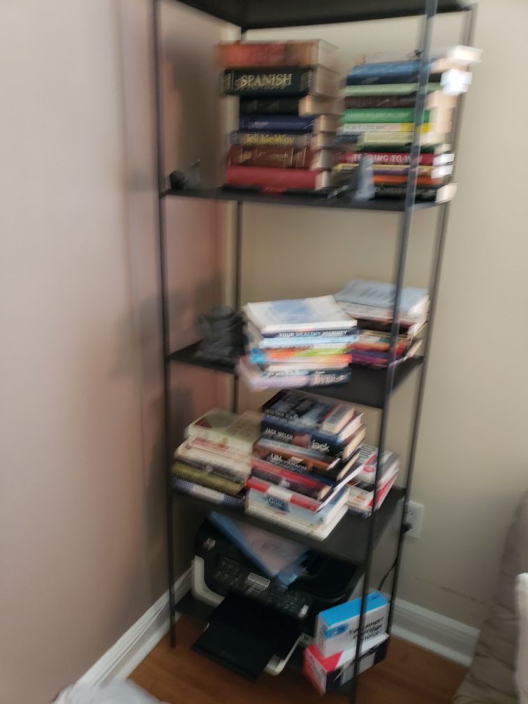 Thin metal bookshelves