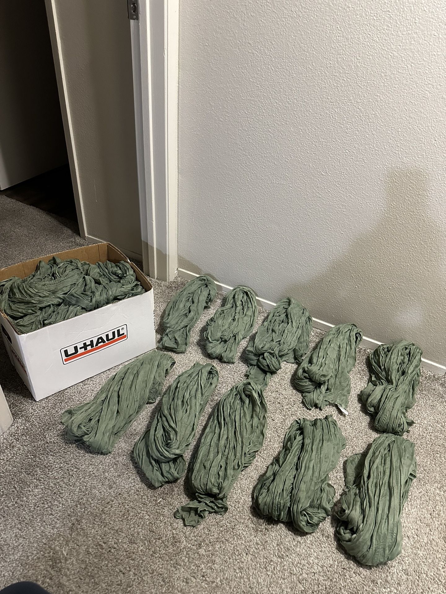 23 Sage Green Cheese Cloth Table Runners