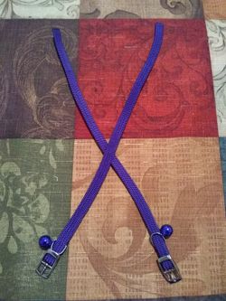 Purple dog or cat collars and long leash for small breeds