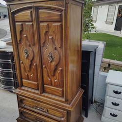 Huge Solid Wood Armoire Stand Up Mega Dresse
