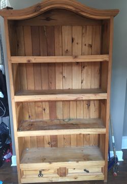 Wooden shelves with drawers