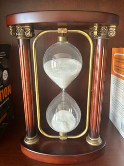 Bombay Company Vintage Mahogany & Brass Hour Glass Sand Timer