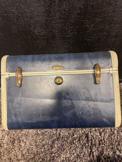 Vintage Samsonite Train Case – Shwayder Bros – Blue Marbled – 1940s/50s