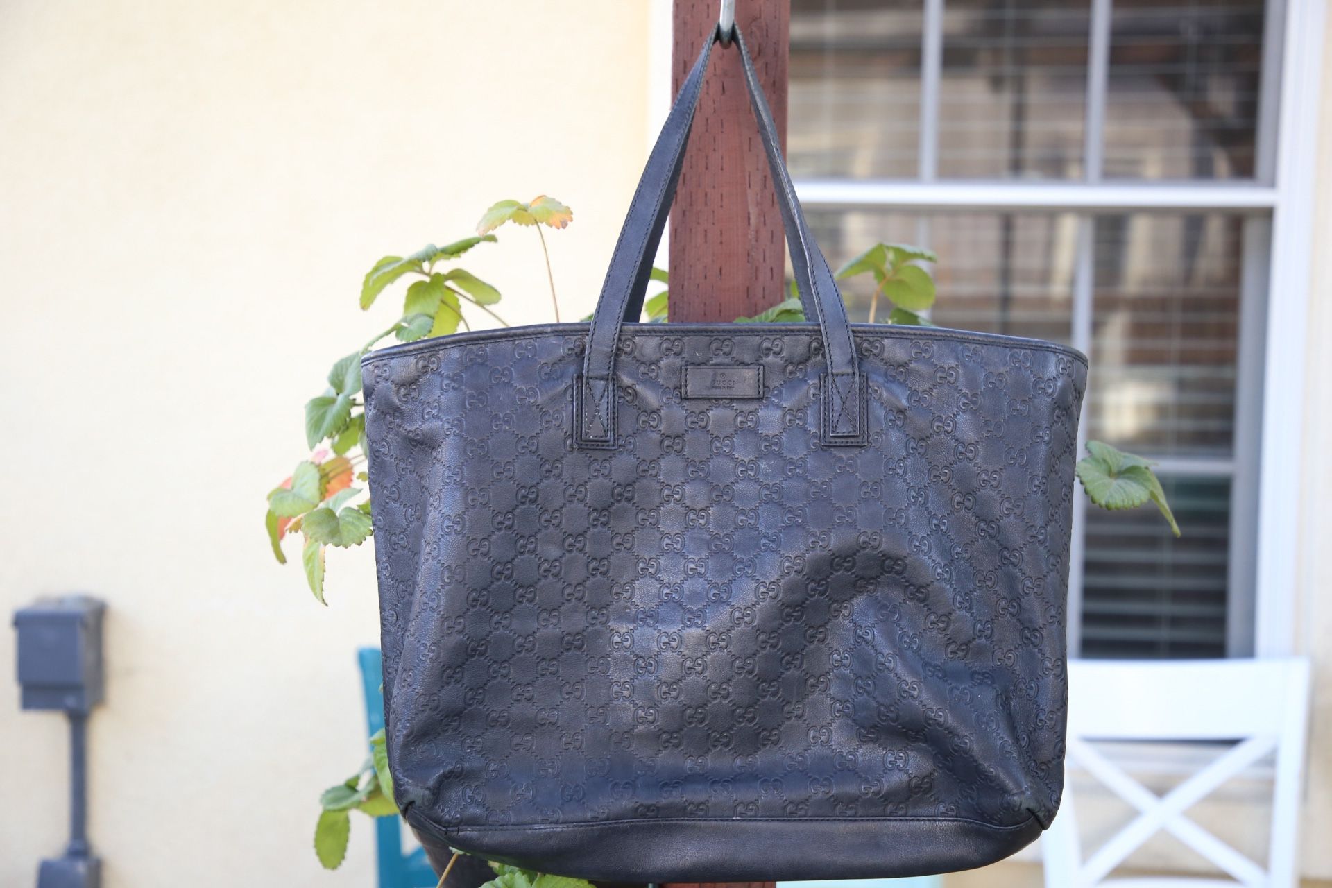 π― Anthentic GUCCI Guccissima GG Large Tote shoulder Bag Black