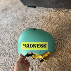 Triple Eight Medium Sized Teal And Yellow Bike Helmet