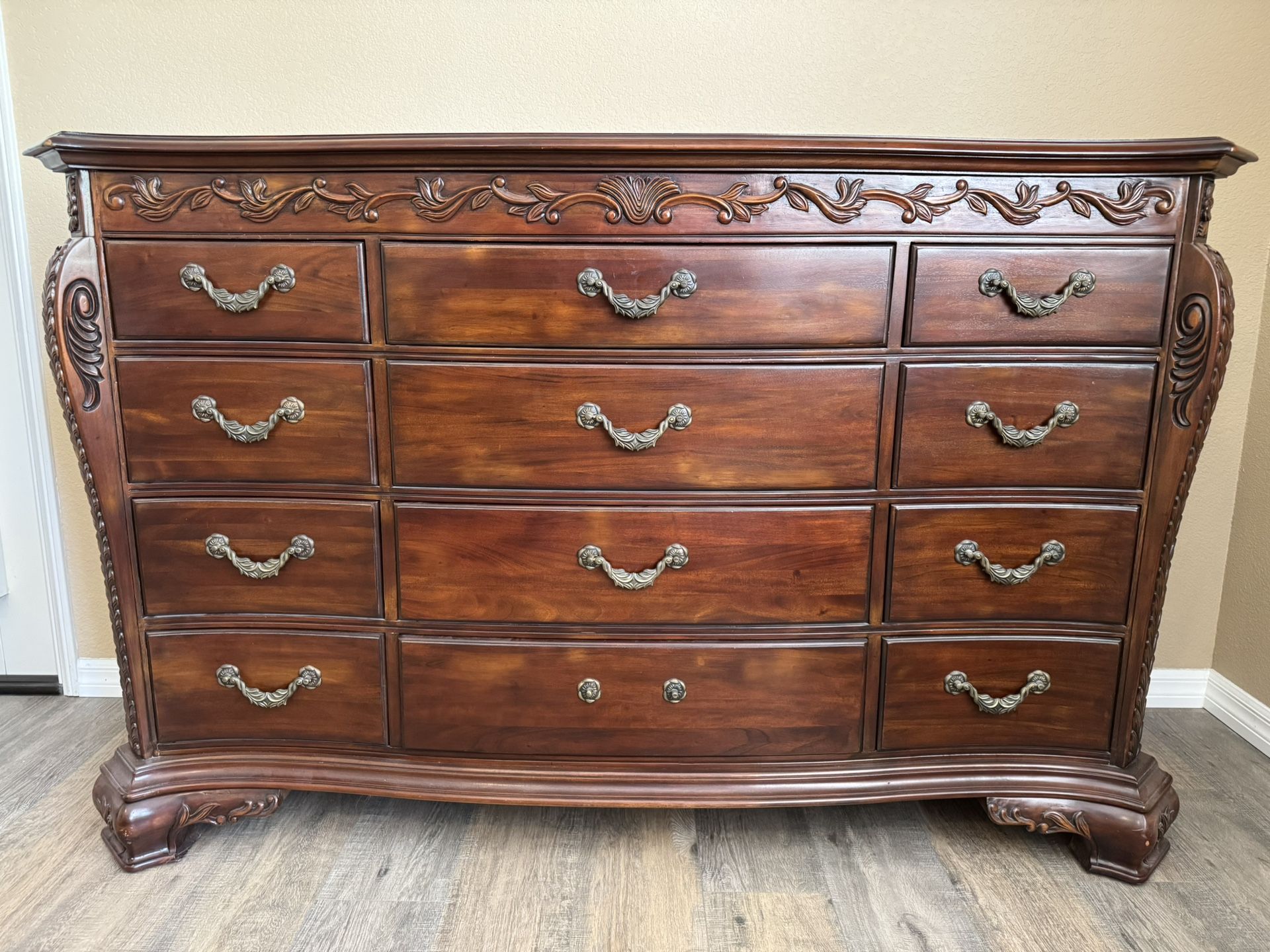 Solid Wood Dresser Dark Cherry Color