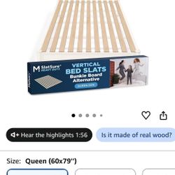 Queen Bunkie Board Vertical Wood Slats