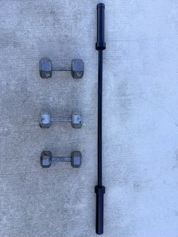NEW 5FT Barbell + 15/20/25 KG Dumbbells – $80 OBO
