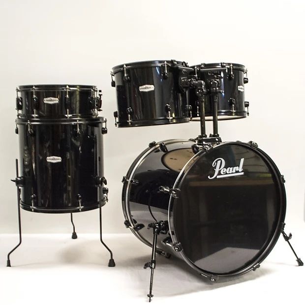 Pearl EX Heat Compression 5 Pc Shell Kit Black On Black