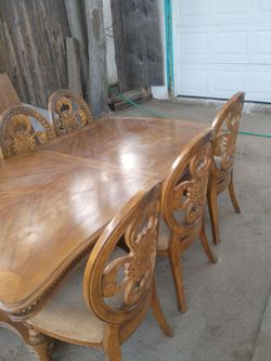 Kitchen table and six chairs