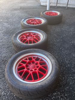 15 inch Blitz BRW Type 02 4x100 -4x114.3 Specs  15x6.5 +38 Rare JDM Red Face, Polished