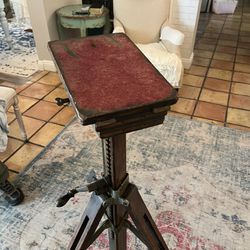 Vintage Wood And Brass Tripod